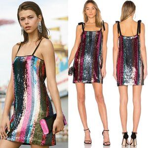 Tanya Taylor X Revolve NWT Erykah Multi Sequin Striped Mini Dress Size 4